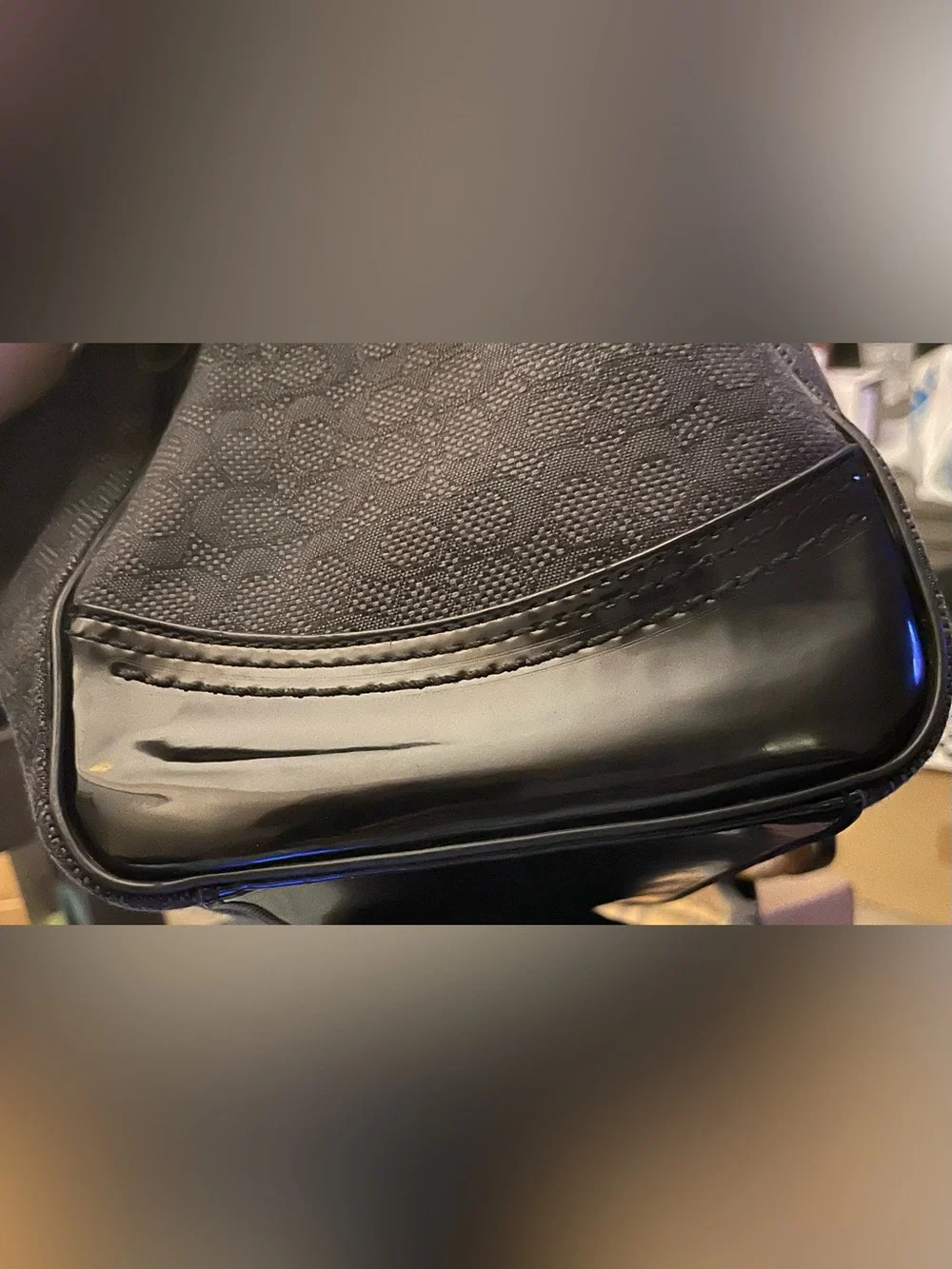 Coach Black Logo-Embossed Dome Satchel EUC